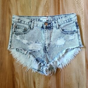 Glamorous Acid Wash Denim Cutoff Short